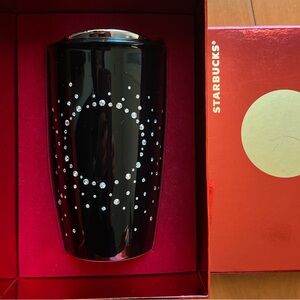 NEW Starbucks Swarovski Crystal Black Travel Tumbler Mug (2015 Limited Edition)